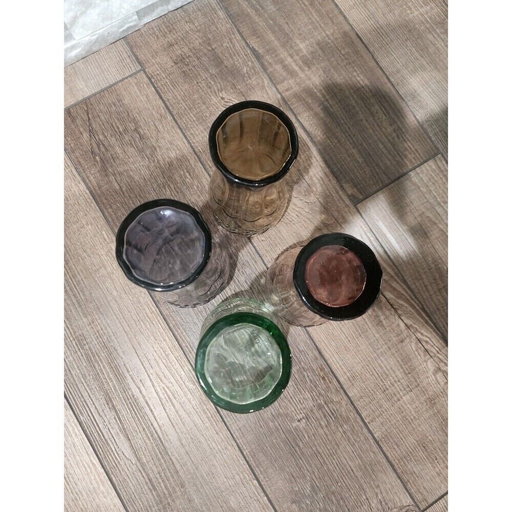 Mcdonalds Coca-Cola glasses Green, Red, Brown & Purple Set Of 4 - Picture 10 of 10